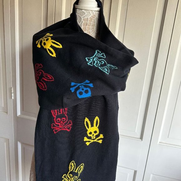 NWT $85 PSYCHO BUNNY MEN'S LACOMB SCARF 100% COTTON 12" x 82" - Picture 5 of 5